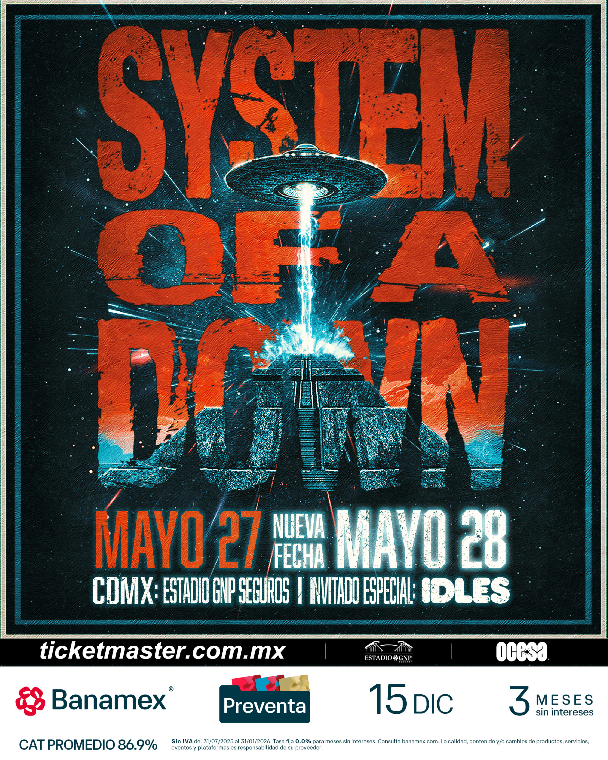 System Of A Down / Idels en Estadio GNP Seguro – CDMX