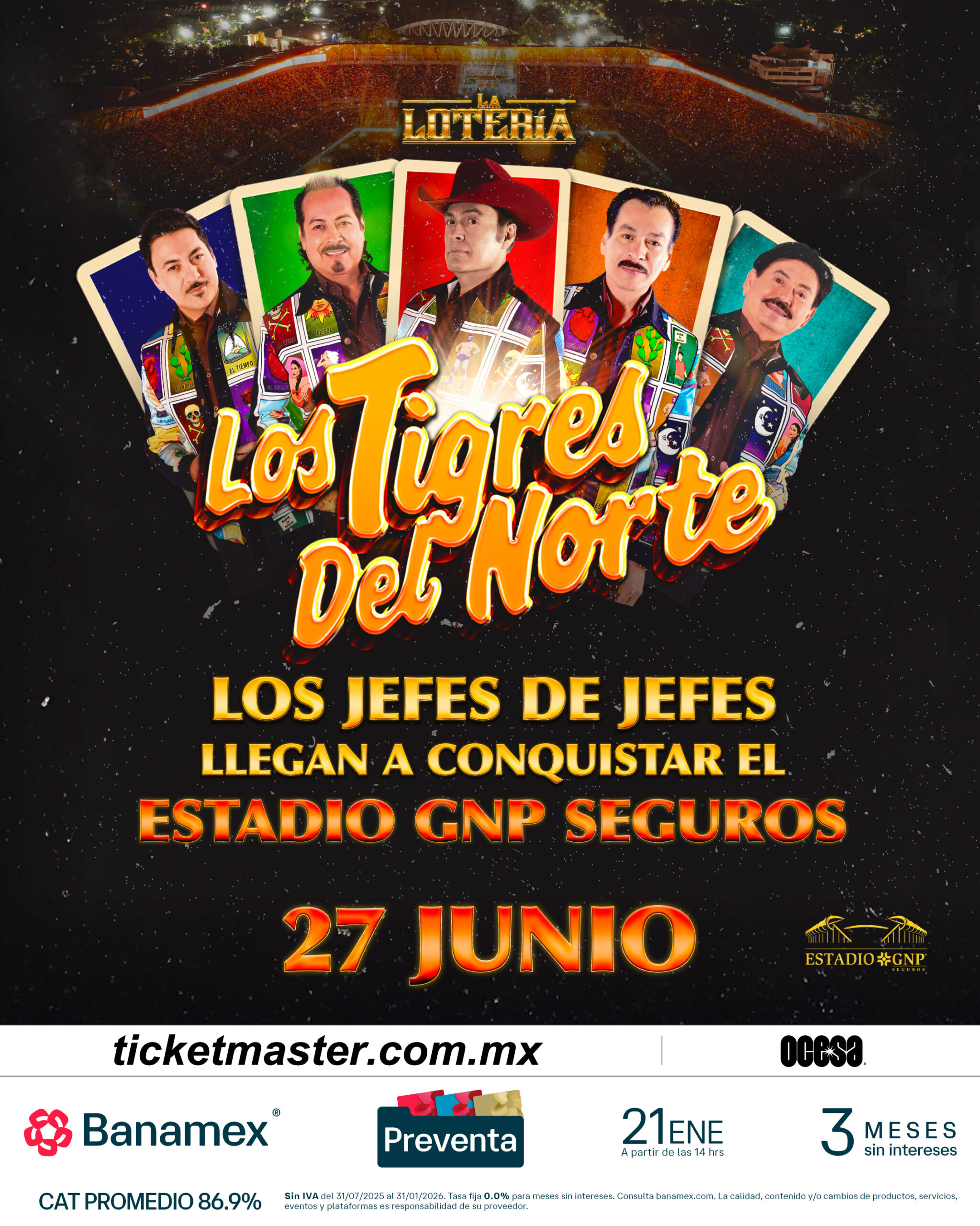Los Tigres del Norte en Estadio GNP Seguros